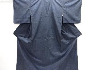 未使用品　花模様織出し本場泥大島紬着物（5マルキ）